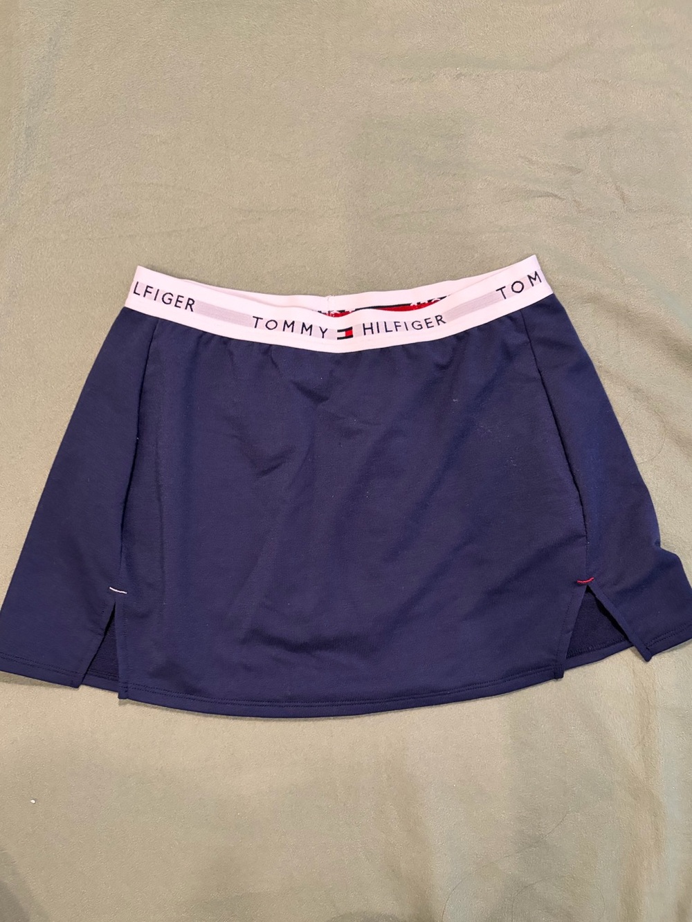 Tommy Hilfiger Navy Blue Skort with White Branded Waistband